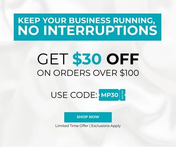 Keep Your Business Running, No Interruptions Get $30 off on orders over $100- Use Code: discount code