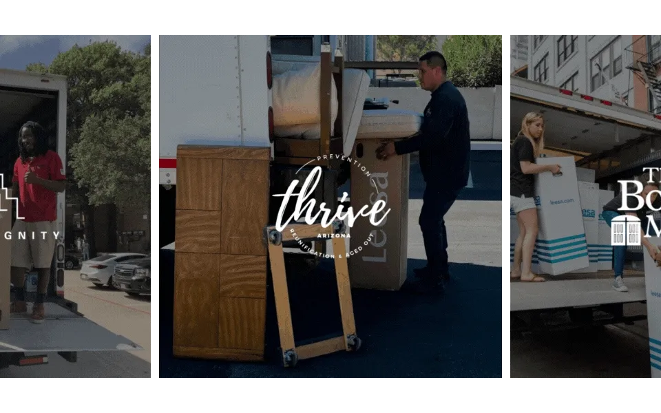 Partners Logos - The Bowery Mission, Thrive Arizona, WIN Victim Services, The Green Chair Project