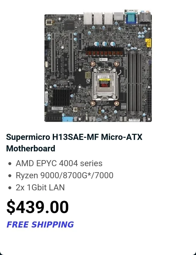 Supermicro H13SAE-MF Micro-ATX Motherboard
