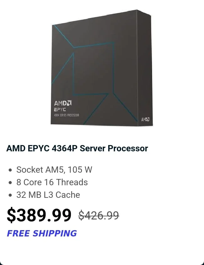 AMD EPYC 4364P Server Processor