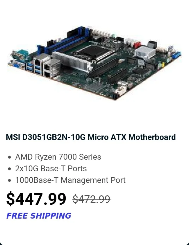 MSI D3051GB2N-10G Micro ATX Motherboard