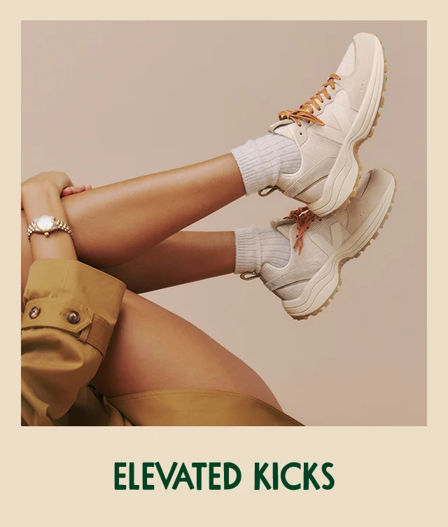 Woman wearing Veja sneakers.