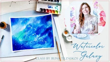 Paint a Watercolor Galaxy with Astrological Sign Constellations