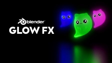 Fluorescent Material and Glow for a Ghost Cat in Blender