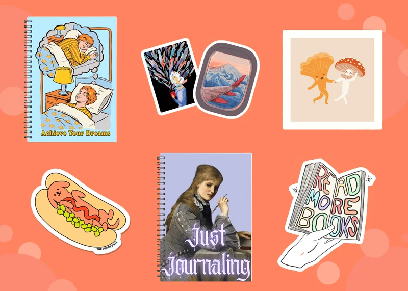 Notebooks, Stickers, Art Prints