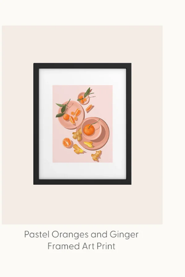 Pastel Oranges and Ginger Framed Art Print