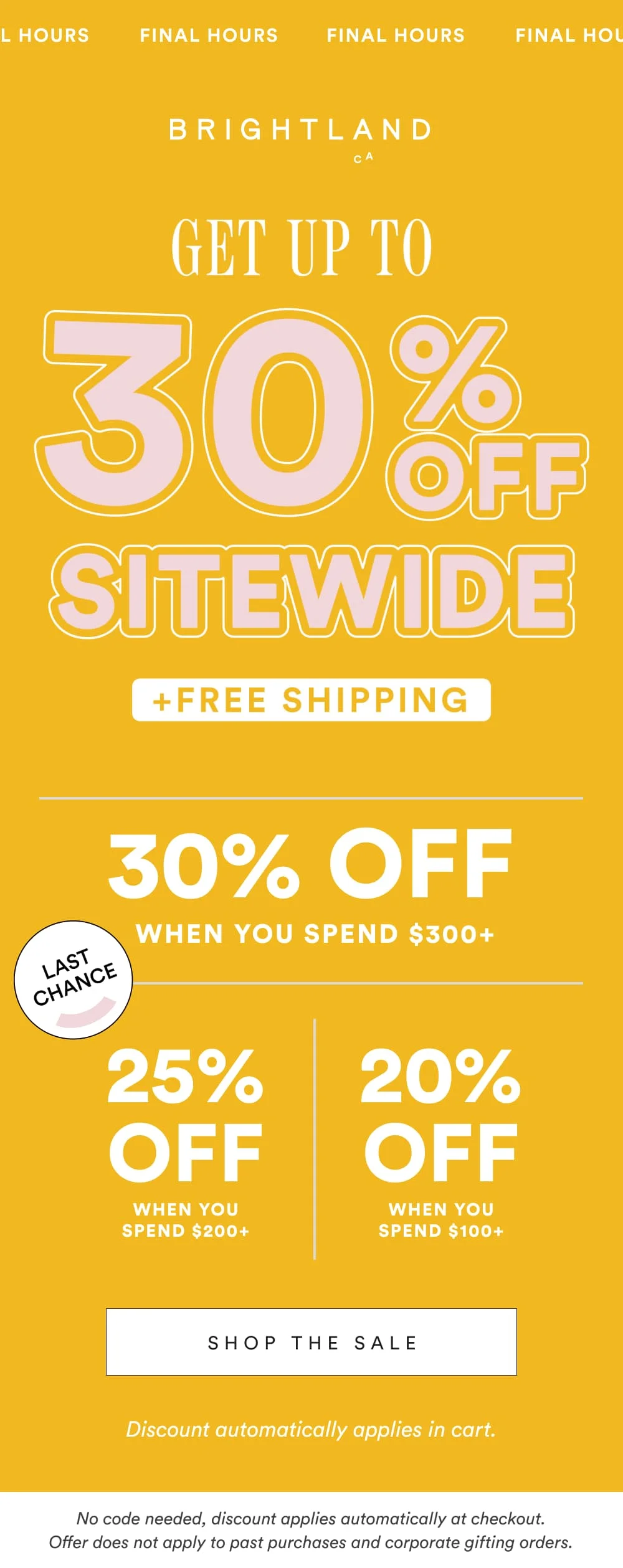 Black Friday Final Hours Up to 30% Off Everything