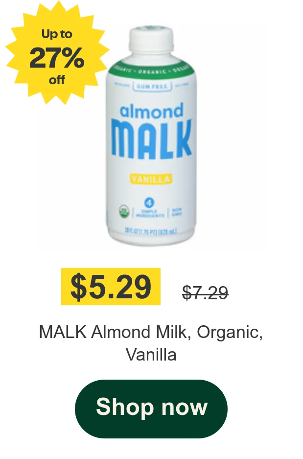 MALK Almond Milk, Organic, Vanilla