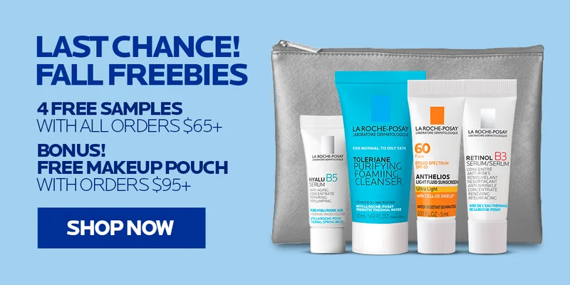 FALL FREEBIES | 4 DELUXE SAMPLES ON ORDERS $65+ AND A FREE MAKEUP BAG ON ORDERS $95+