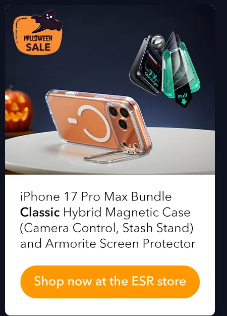 iPhone 17 Pro Max Bundle Classic Hybrid Magnetic Case (Camera Control, Stash Stand) and Armorite Screen Protector