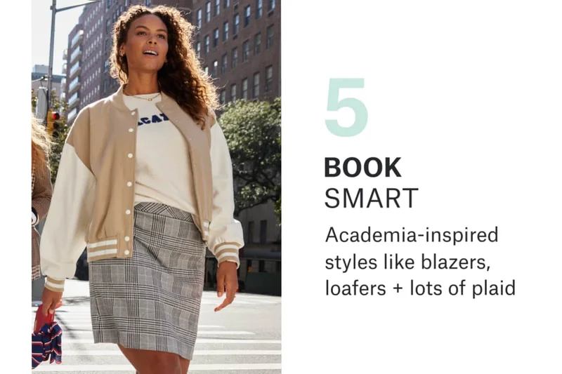 5. BOOK SMART: Academia-inspired styles like blazers, loafers + lots&nbsp;of&nbsp;plaid