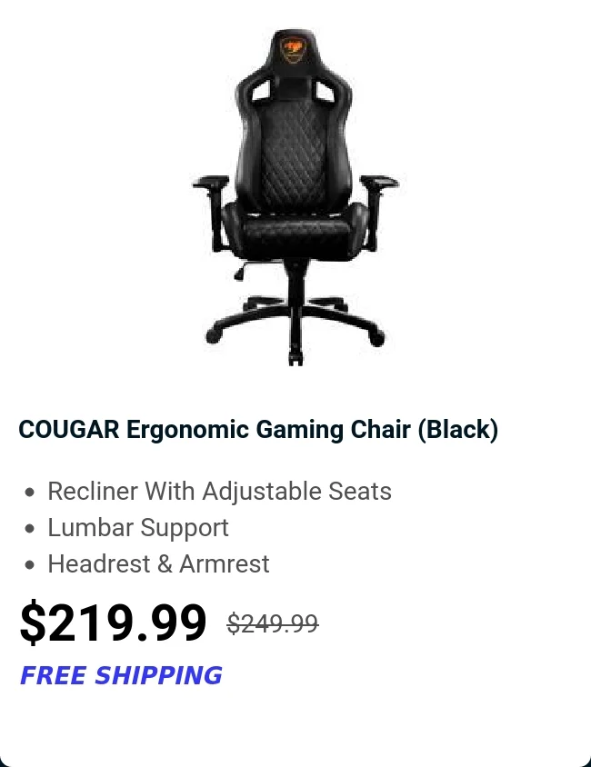 COUGAR Ergonomic Gaming Chair (Black)