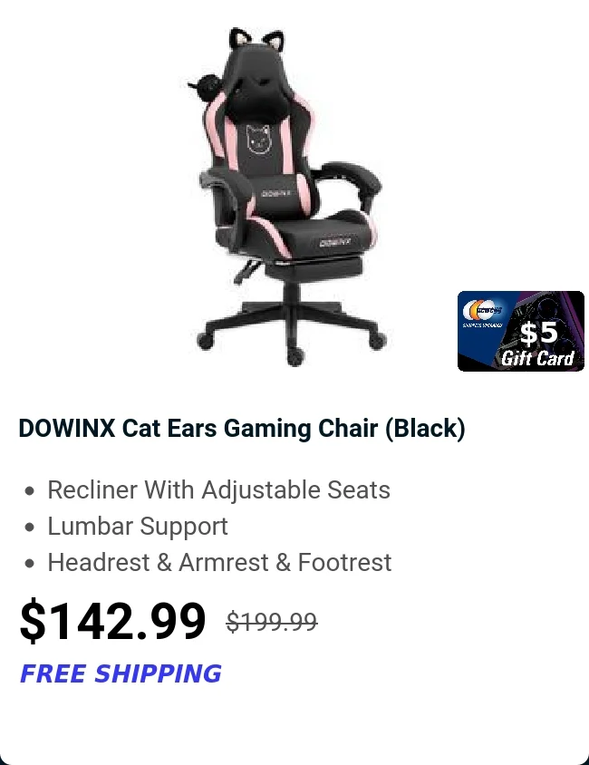 DOWINX Cat Ears Gaming Chair (Black)