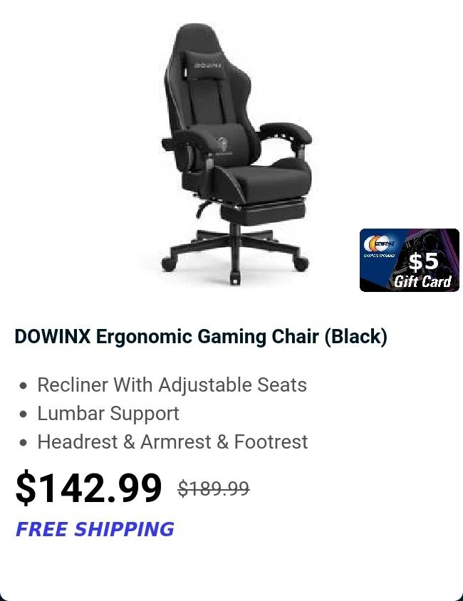 DOWINX Ergonomic Gaming Chair (Black)