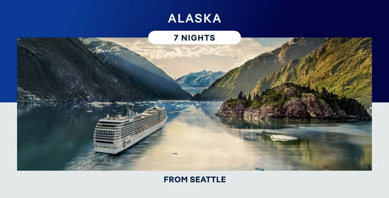 Alaska From Seattle – 7 Nights – Click to View Cruises & Book Now