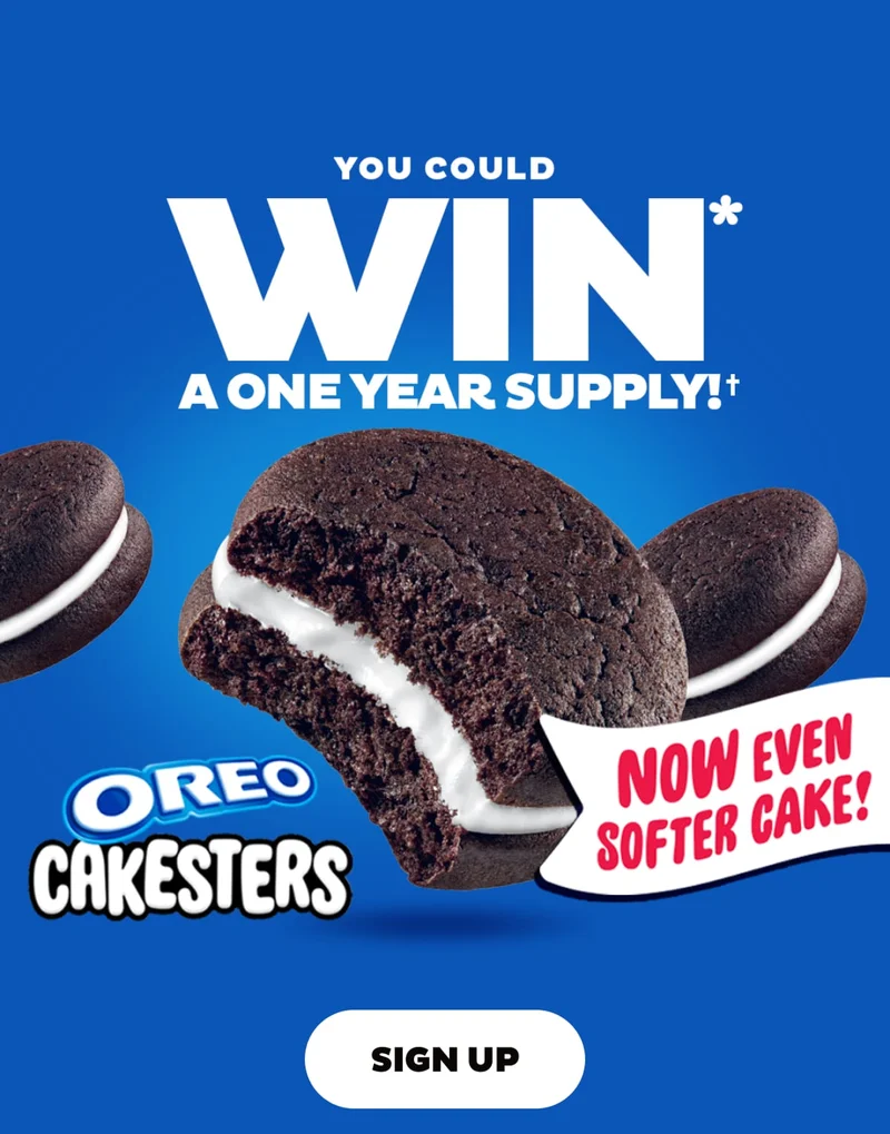 Sign up for a chance to win a one year supply of Cakesters Sign up for a chance to win a one year supply of Cakesters