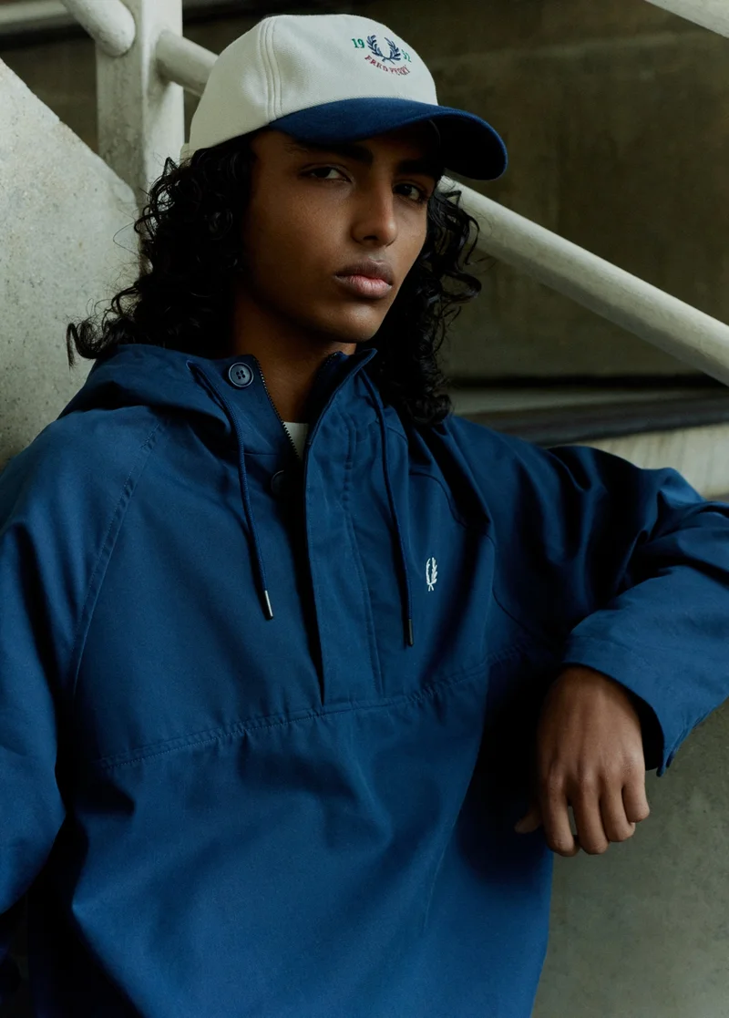 Fred Perry Tennis Blue Smock Jacket and Cap