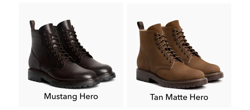 Mustang and Tan Matte Hero Boots