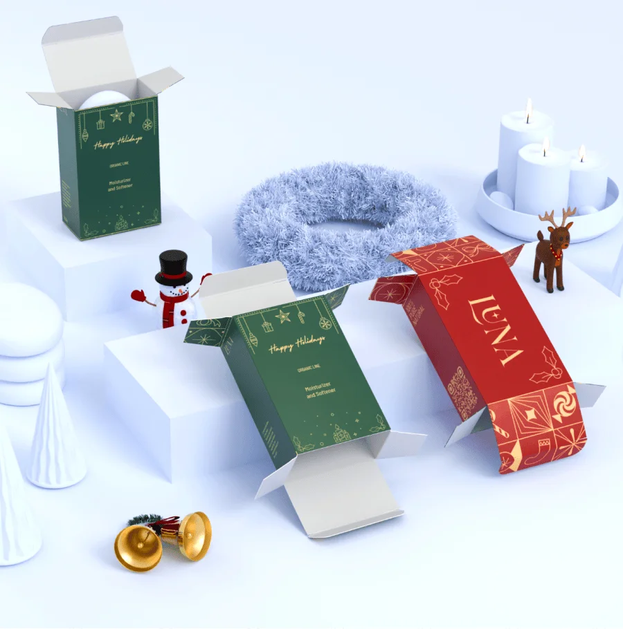 Turn your product into a holiday hit | Cardstock product boxes are light, vibrant, and display-ready. Perfect for turning your holiday products into instant eye-catchers.