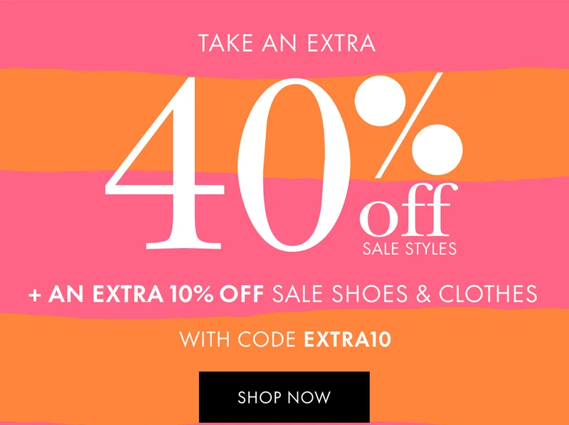 Take an extra 40% off sale styles with code EXTRA40