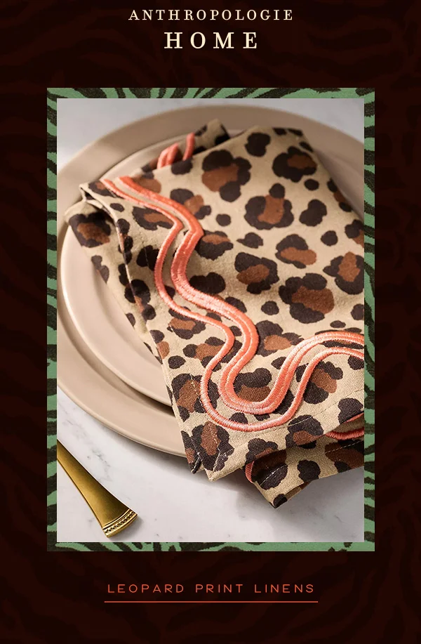 anthropologie home, leopard print linens
