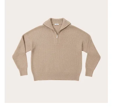 Sophia Chunky Cashmere Quarter Zip Pullover