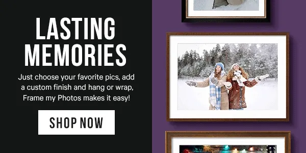 Lasting Memories: Just choose your pics, add a custom finish, and hang or wrap, Frame My Photos makes it easy!