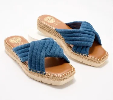 Vince Camuto Crossband Slide Sandals - Melysa