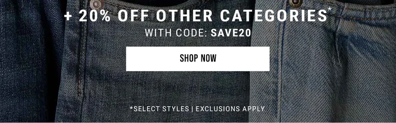 +20% Off Other Categories* With Code: Save20. Shop Now