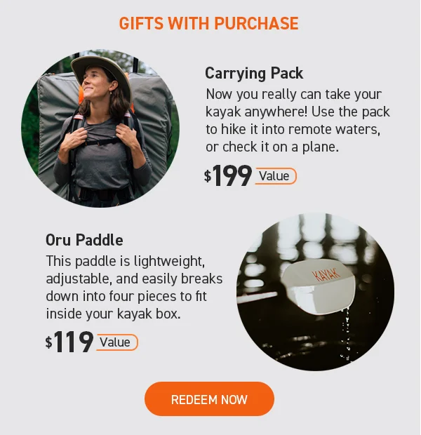 Gifts with Purchase: Free Paddle & Pack ($318 Value)