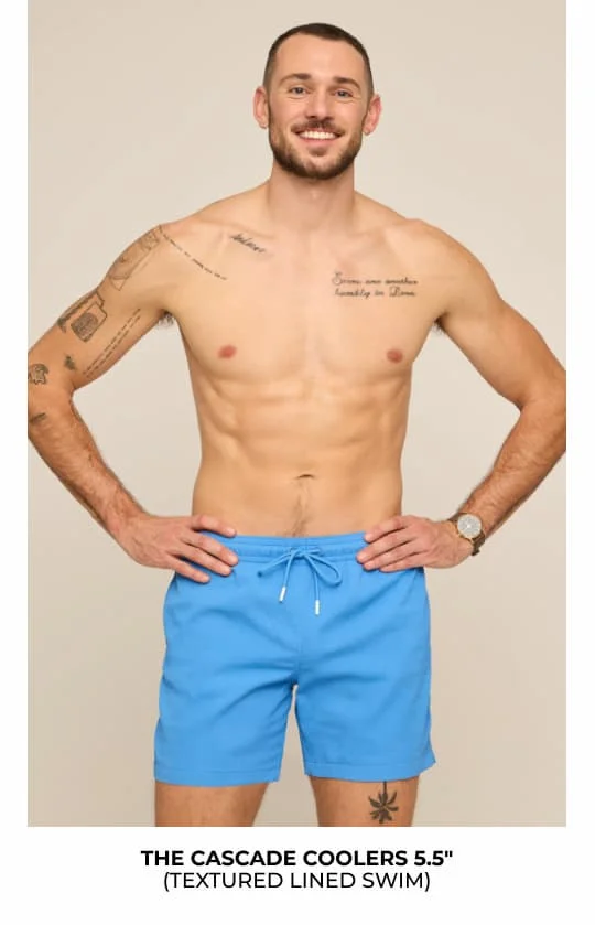 Textured Lined Swim Trunk: The Cascade Coolers 5.5"