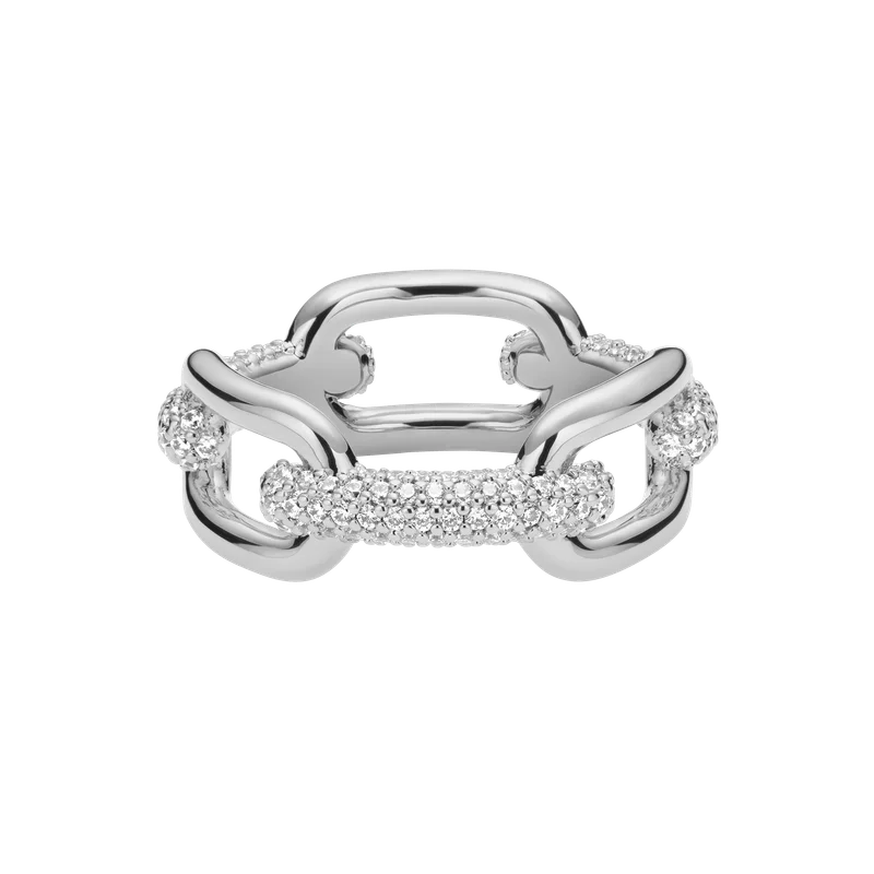 Image of Crystal Link Ring Silver