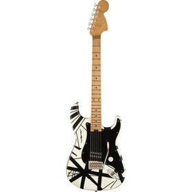 EVH Striped Series '78 Eruption Electric Guitar, White with Black Stripes Relic