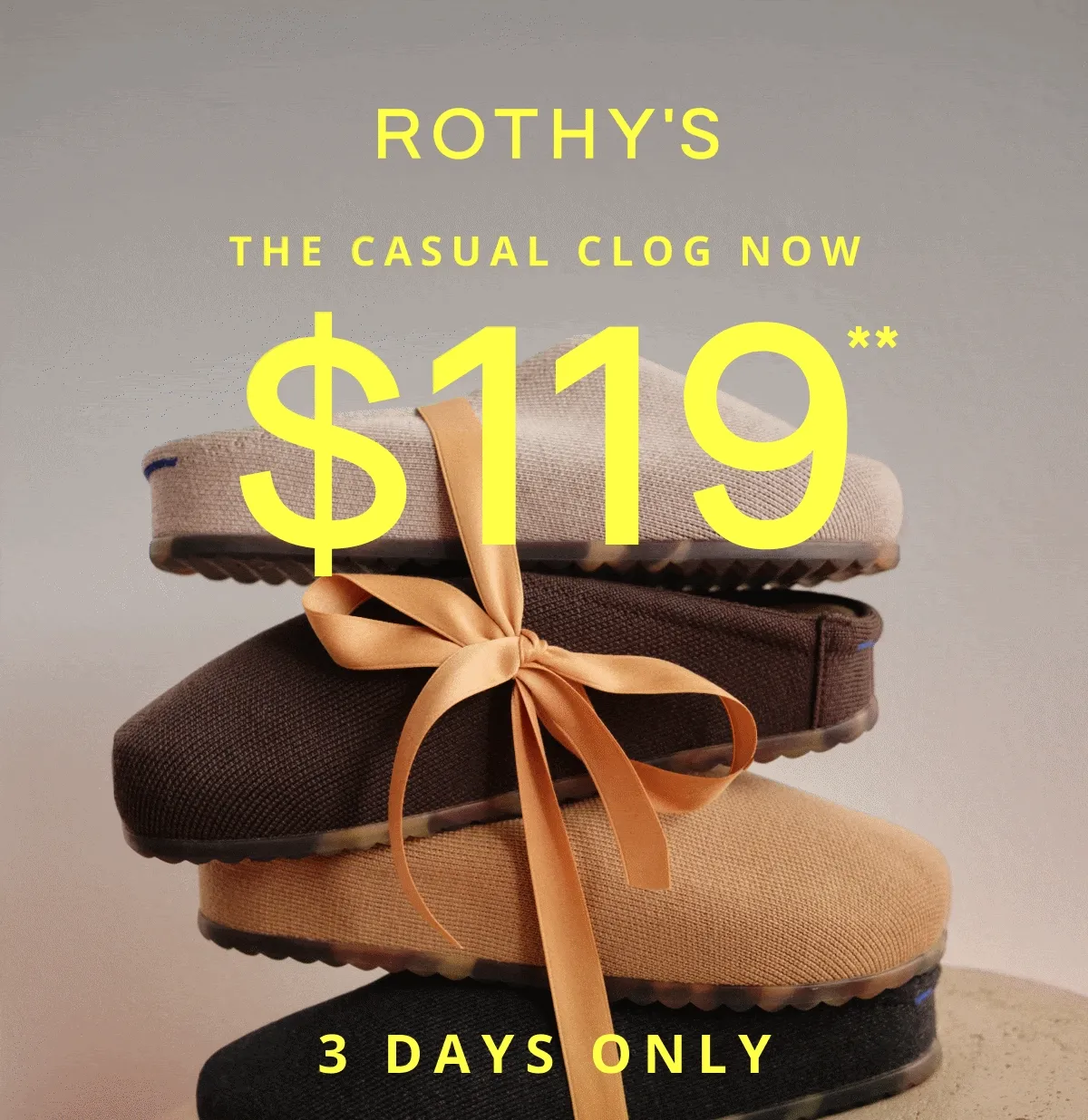 THE CASUAL CLOG NOW $119 | 3 DAYS ONLY | BLACK FRIDAY DEAL