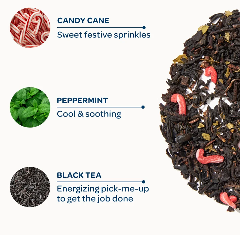 Candy cane, Peppermint, Black tea