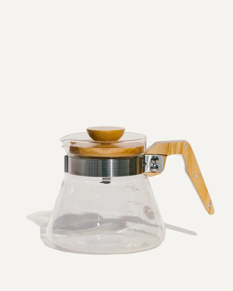 Image of Glass Coffee Server with Wood Handle