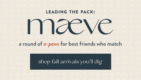leading the pack: maeve, a round of a-paws for best friends who match, shop fall arrivals you'll dig