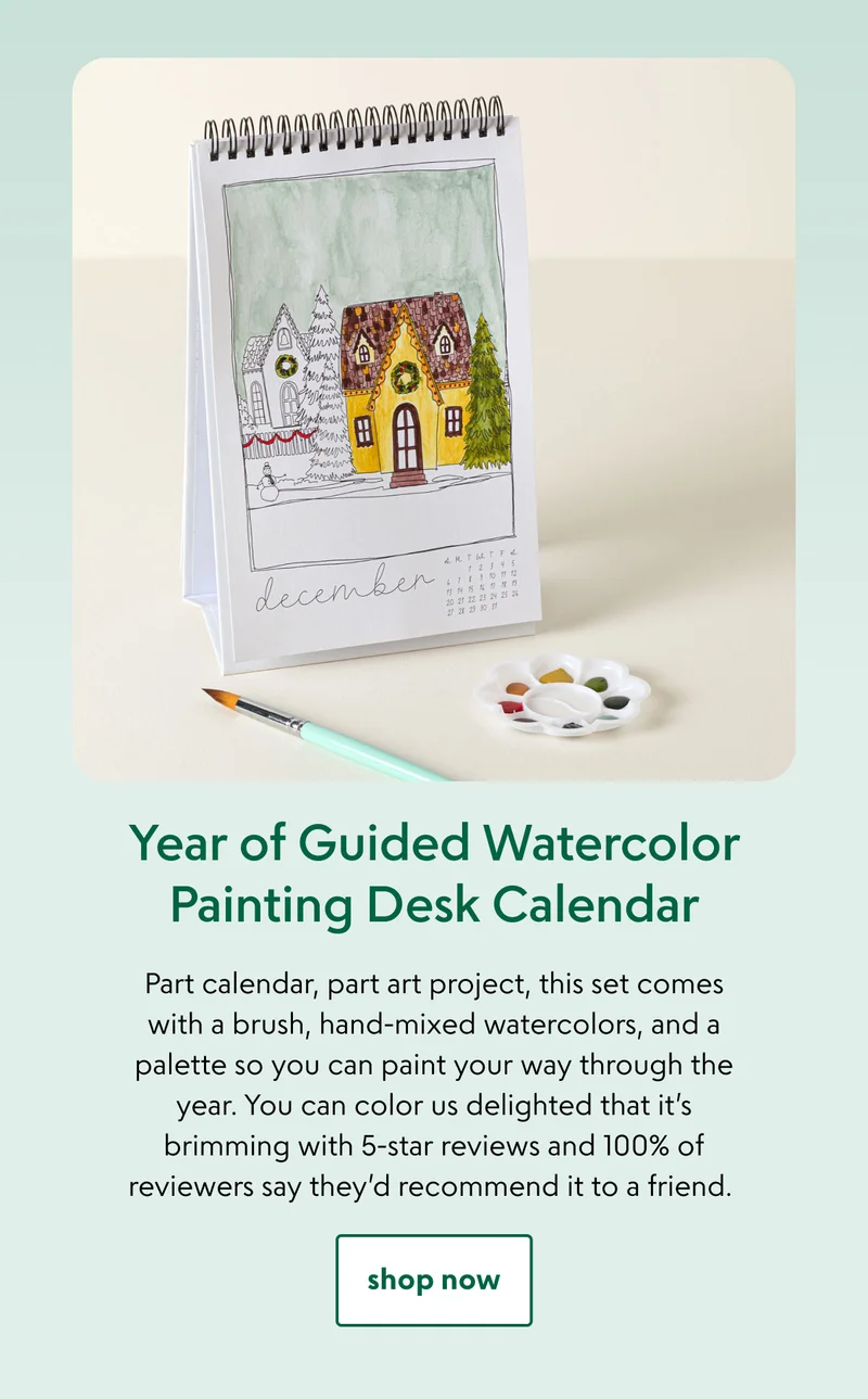 Year of Guided Watercolor Painting Desk Calendar