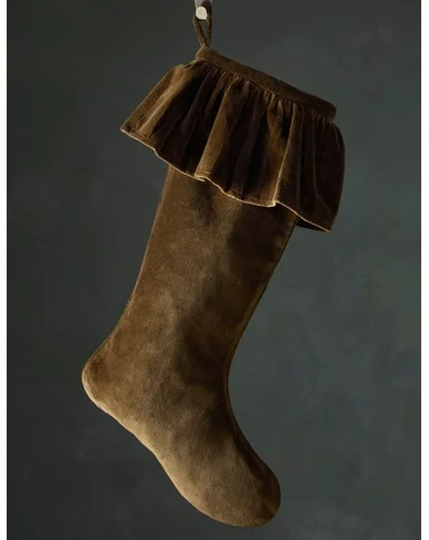 Mauree Velvet Stocking - Olive