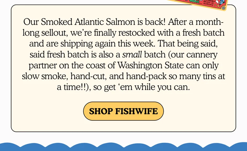 smoked atlantic salmon is back!