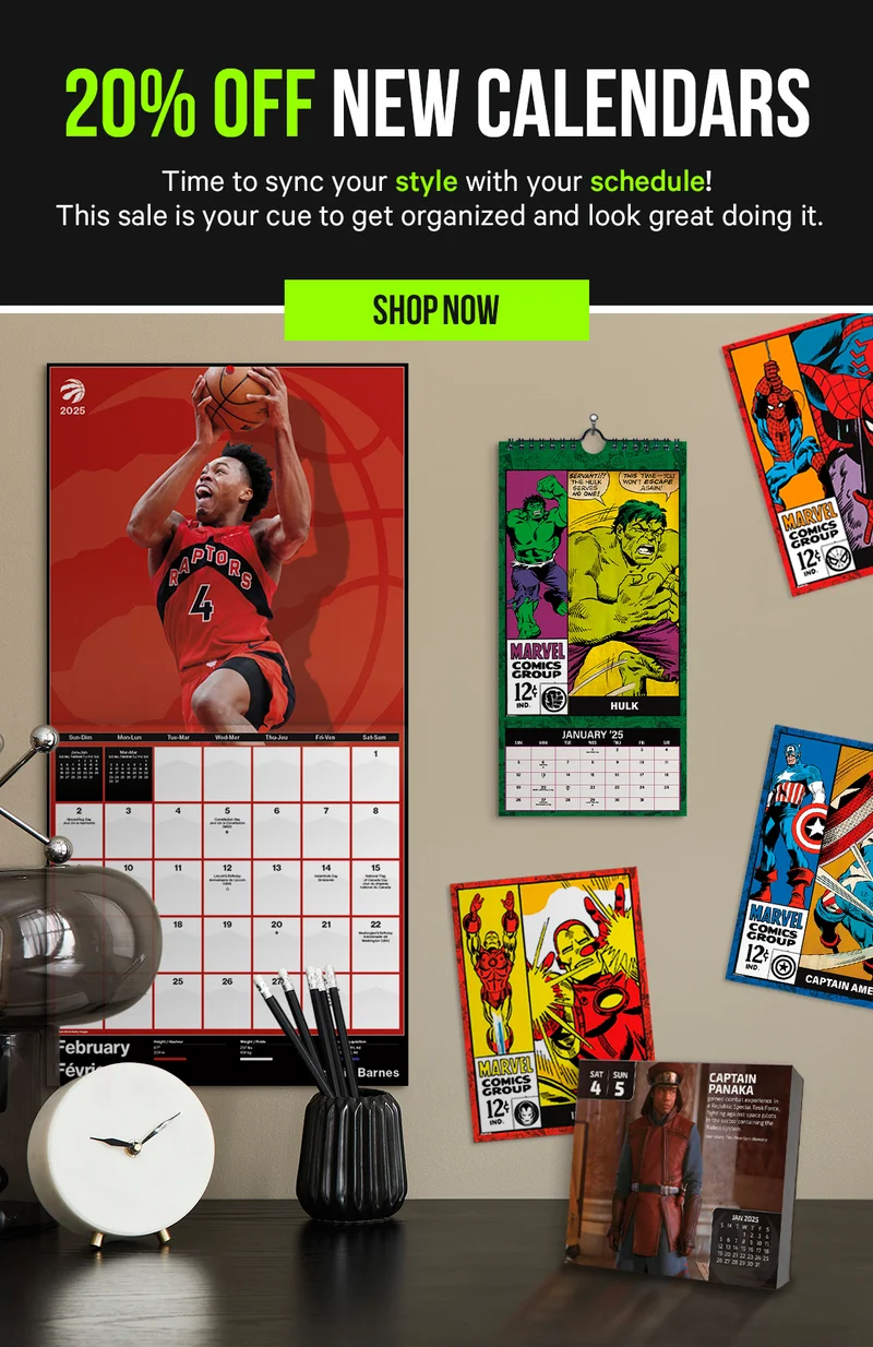 20% off New 2025 Calendars to sync your style with your schedule.