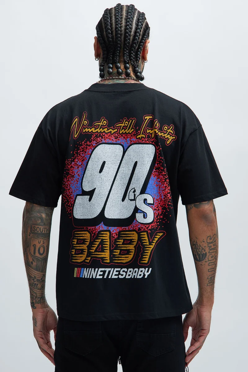 Image of 90's Till Infinity Oversized Short Sleeve Tee - Black