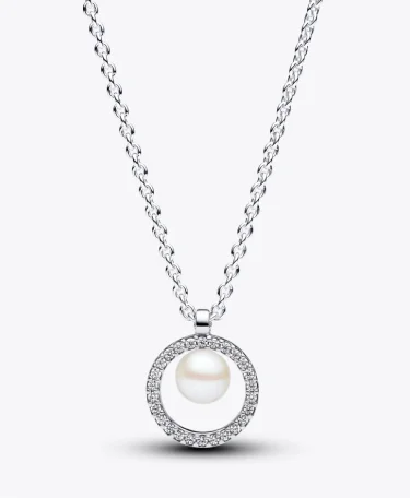 Treated Freshwater Cultured Pearl & Pavé Collier Necklace