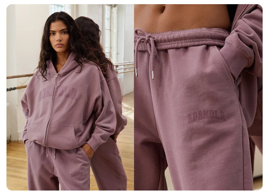 Varsity Zip Hoodie & Sweatpants - Dusk Purple