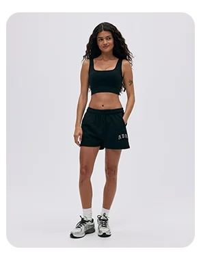 Varsity Sweat Shorts - Black/Marshmallow White