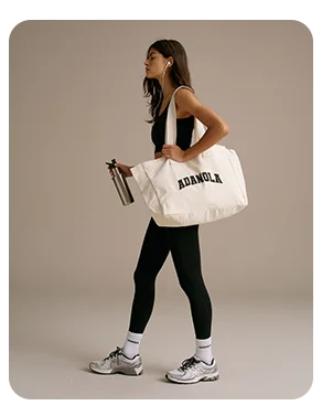 Varsity Tote Bag - Cream/Black