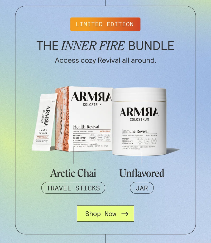 The Inner Fire Bundle (Limited Edition) Access cozy Revival all around.   Unflavored Immune Revival Jar Limited Edition Arctic Chai Travel Sticks. Shop Now