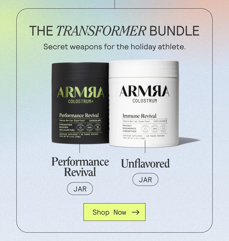 The Transformer Bundle Secret weapons for the holiday athlete.   Unflavored Jar Performance Revival Jar. Shop Now