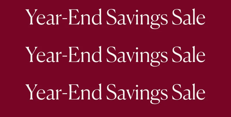 Year-End Savings Sale