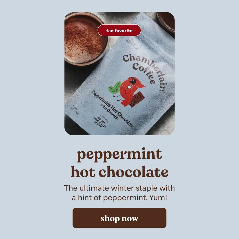 peppermint hot chocolate. shop now.
